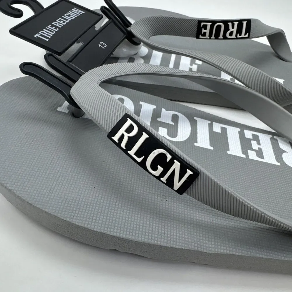 New  True Religion Men's Aydin GreyFlip Flop Sandal Size 13